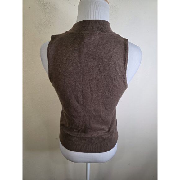 EXPRESS Mocha Brown Knit Duster Sweater Cardigan Skirt, and Tank Wool Small 3 Pc - Picture 11 of 16